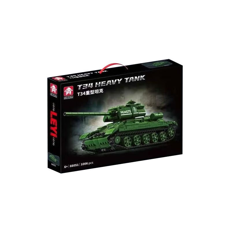 LE YI 66051 XE TĂNG HẠNG NẶNG T34 bộ đồ chơi xếp lắp ráp ghép mô hình Military Army T34 HEAVY TANK Quân Sự Bộ Đội 1006 khối