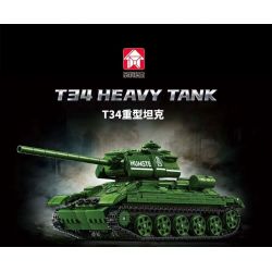 LE YI 66051 XE TĂNG HẠNG NẶNG T34 bộ đồ chơi xếp lắp ráp ghép mô hình Military Army T34 HEAVY TANK Quân Sự Bộ Đội 1006 khối