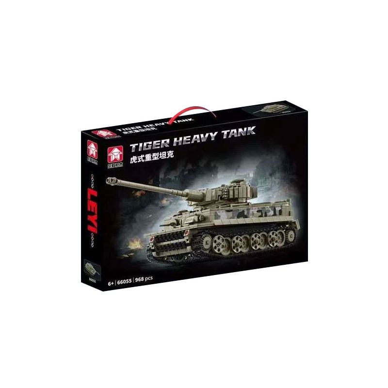 LE YI 66055 XE TĂNG HẠNG NẶNG TIGER bộ đồ chơi xếp lắp ráp ghép mô hình Military Army TIGER HEAVY TANK Quân Sự Bộ Đội 968 khối