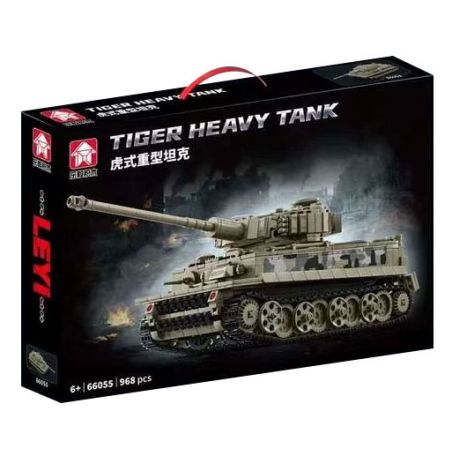 LE YI 66055 XE TĂNG HẠNG NẶNG TIGER bộ đồ chơi xếp lắp ráp ghép mô hình Military Army TIGER HEAVY TANK Quân Sự Bộ Đội 968 khối