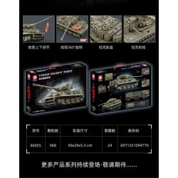 LE YI 66055 XE TĂNG HẠNG NẶNG TIGER bộ đồ chơi xếp lắp ráp ghép mô hình Military Army TIGER HEAVY TANK Quân Sự Bộ Đội 968 khối