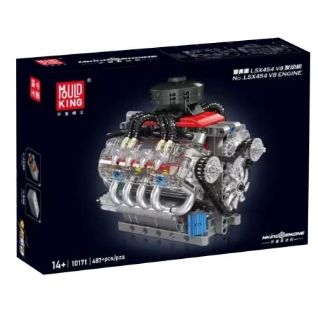 MouldKing 10171 Mould King 10171 ĐỘNG CƠ CHEVROLET LSX454 V8 bộ đồ chơi xếp lắp ráp ghép mô hình Technic LSX454 V8 ENGINE Kỹ Thuật Công Nghệ Cao Mô Hình Phương Tiện 487 khối