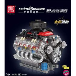MouldKing 10171 Mould King 10171 ĐỘNG CƠ CHEVROLET LSX454 V8 bộ đồ chơi xếp lắp ráp ghép mô hình Technic LSX454 V8 ENGINE Kỹ Thuật Công Nghệ Cao Mô Hình Phương Tiện 487 khối