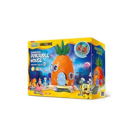 AREA-X AB0064 0064 AB0032 0032 NGÔI NHÀ DỨA CỦA SPAGHETTI bộ đồ chơi xếp lắp ráp ghép mô hình Movie & Game SPONGEBOB SQUAREPANTS PINEAPPLE HOUSE Phim Và Trò Chơi 1284 khối