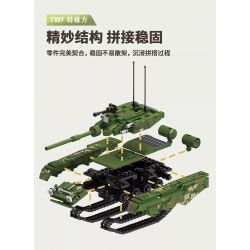 TWELFTH TWF892-D-1 892-D-1 XE TĂNG KIỂU 99A bộ đồ chơi xếp lắp ráp ghép mô hình Military Army Quân Sự Bộ Đội 652 khối