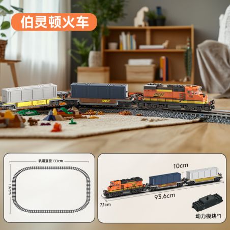 MorkModel 025113 Mork Model 025113 TÀU HỎA BURLINGTON bộ đồ chơi xếp lắp ráp ghép mô hình City Thành Phố 1065 khối