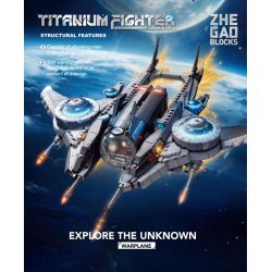 ZHEGAO QJ5474 5474 MÁY BAY CHIẾN ĐẤU TIE bộ đồ chơi xếp lắp ráp ghép mô hình TITANIUM FIGHTER 1001 khối
