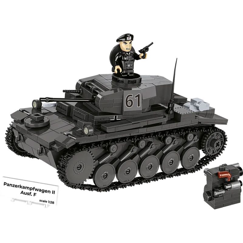 COBI 2597 THIẾT GIÁP II KIỂU F tỷ lệ 1:28 bộ đồ chơi xếp lắp ráp ghép mô hình City PANZERKAMPFWAGEN II AUSF. Thành Phố 812 khối