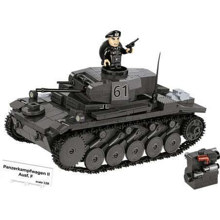 COBI 2597 THIẾT GIÁP II KIỂU F tỷ lệ 1:28 bộ đồ chơi xếp lắp ráp ghép mô hình City PANZERKAMPFWAGEN II AUSF. Thành Phố 812 khối