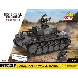 COBI 2597 THIẾT GIÁP II KIỂU F tỷ lệ 1:28 bộ đồ chơi xếp lắp ráp ghép mô hình City PANZERKAMPFWAGEN II AUSF. Thành Phố 812 khối