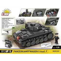 COBI 2597 THIẾT GIÁP II KIỂU F tỷ lệ 1:28 bộ đồ chơi xếp lắp ráp ghép mô hình City PANZERKAMPFWAGEN II AUSF. Thành Phố 812 khối