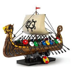 REOBRIX 66101 TÀU DÀI CỦA NGƯỜI VIKING bộ đồ chơi xếp lắp ráp ghép mô hình Historical VIKING LONGSHI 2547 khối