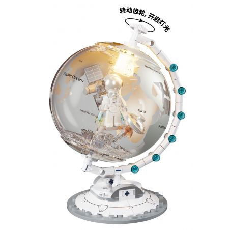 PLEYERID M38-P8069 P8069 8069 M38P8069 38-P8069 QUẢ CẦU PHÁT SÁNG XOAY CHUYẾN ĐI TRONG KHÔNG GIAN bộ đồ chơi xếp lắp ráp ghép mô hình GLOBE