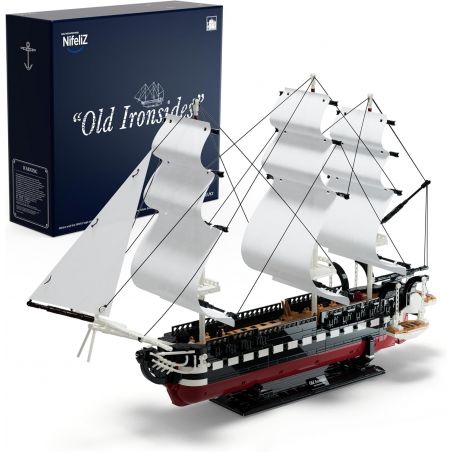 NIFELIZ NF10239 10239 KHINH HẠM USS HIẾN PHÁP bộ đồ chơi xếp lắp ráp ghép mô hình Creator OLD IRONSIDES NAVY SHIP Sáng Tạo 1603 khối