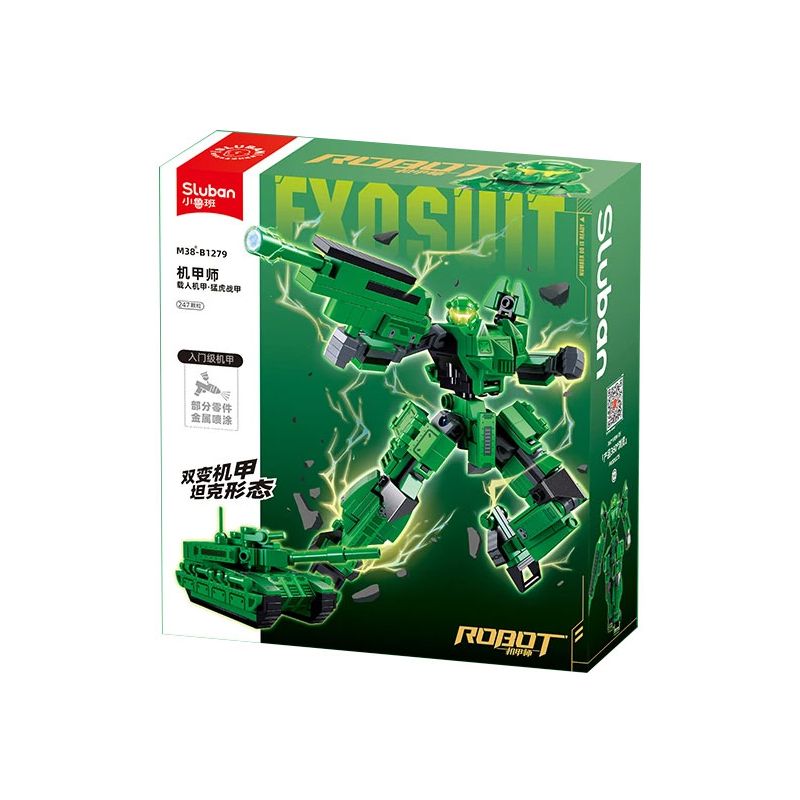 SLUBAN M38-B1279 B1279 1279 M38B1279 38-B1279 BẬC THẦY CƠ KHÍ XE NGỰA CÓ NGƯỜI LÁI BIẾN HÌNH KÉP TIGER ARMOR bộ đồ chơi xếp lắp ráp ghép mô hình 244 khối