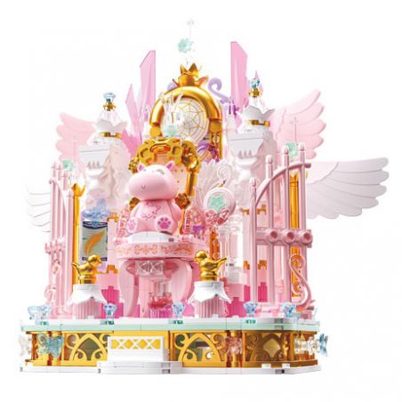 GEKKOSHA 804257 GIÁ ĐỠ ĐIỆN THOẠI DI ĐỘNG FANTASY THRONE ANGEL PURE WHITE FEATHER DREAM bộ đồ chơi xếp lắp ráp ghép mô hình Arts & Crafts