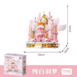GEKKOSHA 804257 GIÁ ĐỠ ĐIỆN THOẠI DI ĐỘNG FANTASY THRONE ANGEL PURE WHITE FEATHER DREAM bộ đồ chơi xếp lắp ráp ghép mô hình Arts & Crafts