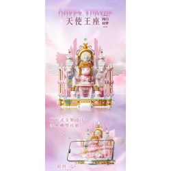 GEKKOSHA 804257 GIÁ ĐỠ ĐIỆN THOẠI DI ĐỘNG FANTASY THRONE ANGEL PURE WHITE FEATHER DREAM bộ đồ chơi xếp lắp ráp ghép mô hình Arts & Crafts