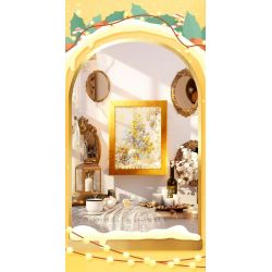 GEKKOSHA 804010 ĐỒ TRANG TRÍ KHUNG ẢNH CÂY THÔNG NOEL HÌNH NGÔI SAO BẠCH KIM bộ đồ chơi xếp lắp ráp ghép mô hình Creator PLATINUM CHRISTMAS Sáng Tạo