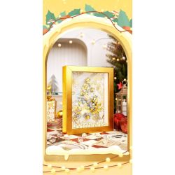 GEKKOSHA 804010 ĐỒ TRANG TRÍ KHUNG ẢNH CÂY THÔNG NOEL HÌNH NGÔI SAO BẠCH KIM bộ đồ chơi xếp lắp ráp ghép mô hình Creator PLATINUM CHRISTMAS Sáng Tạo