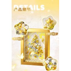 GEKKOSHA 804010 ĐỒ TRANG TRÍ KHUNG ẢNH CÂY THÔNG NOEL HÌNH NGÔI SAO BẠCH KIM bộ đồ chơi xếp lắp ráp ghép mô hình Creator PLATINUM CHRISTMAS Sáng Tạo