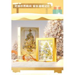 GEKKOSHA 804010 ĐỒ TRANG TRÍ KHUNG ẢNH CÂY THÔNG NOEL HÌNH NGÔI SAO BẠCH KIM bộ đồ chơi xếp lắp ráp ghép mô hình Creator PLATINUM CHRISTMAS Sáng Tạo