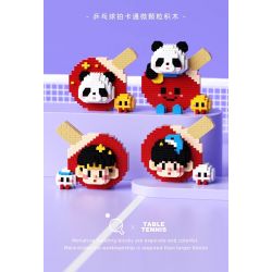 WHAT 6102-1 PING PONG NHÀ VÔ ĐỊCH PANDA bộ đồ chơi xếp lắp ráp ghép mô hình 715 khối
