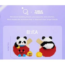 WHAT 6102-1 PING PONG NHÀ VÔ ĐỊCH PANDA bộ đồ chơi xếp lắp ráp ghép mô hình 715 khối