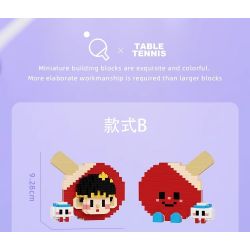 WHAT 6102-2 TABLE TENNIS PONG NHÀ VÔ ĐỊCH BÓNG BÀN bộ đồ chơi xếp lắp ráp ghép mô hình 632 khối