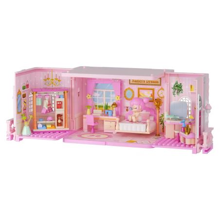 JAKI HK132 NGÔI NHÀ JENGA CỦA NANCI PHÒNG NGỦ CÔNG CHÚA NHỎ bộ đồ chơi xếp lắp ráp ghép mô hình