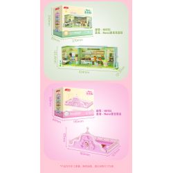 JAKI HK132 NGÔI NHÀ JENGA CỦA NANCI PHÒNG NGỦ CÔNG CHÚA NHỎ bộ đồ chơi xếp lắp ráp ghép mô hình