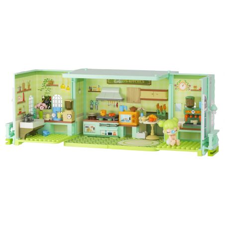 JAKI HK135 NHÀ NANCI JENGA BẾP DÀNH CHO NGƯỜI SÀNH ĂN bộ đồ chơi xếp lắp ráp ghép mô hình