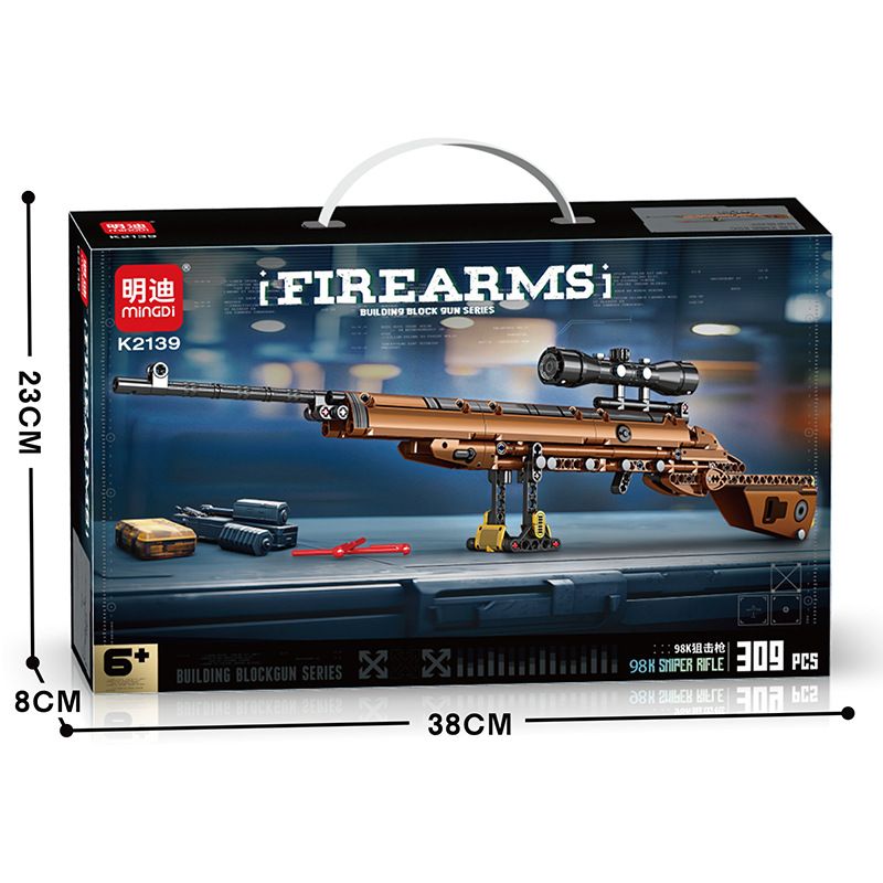 MINGDI LEIBAO K2139 2139 SÚNG BẮN TỈA 98K bộ đồ chơi xếp lắp ráp ghép mô hình Military Army Quân Sự Bộ Đội 309 khối