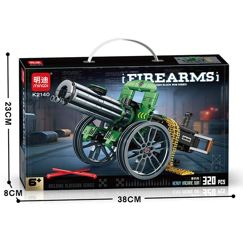 MINGDI LEIBAO K2140 2140 SÚNG MÁY HẠNG NẶNG bộ đồ chơi xếp lắp ráp ghép mô hình Military Army Quân Sự Bộ Đội 320 khối