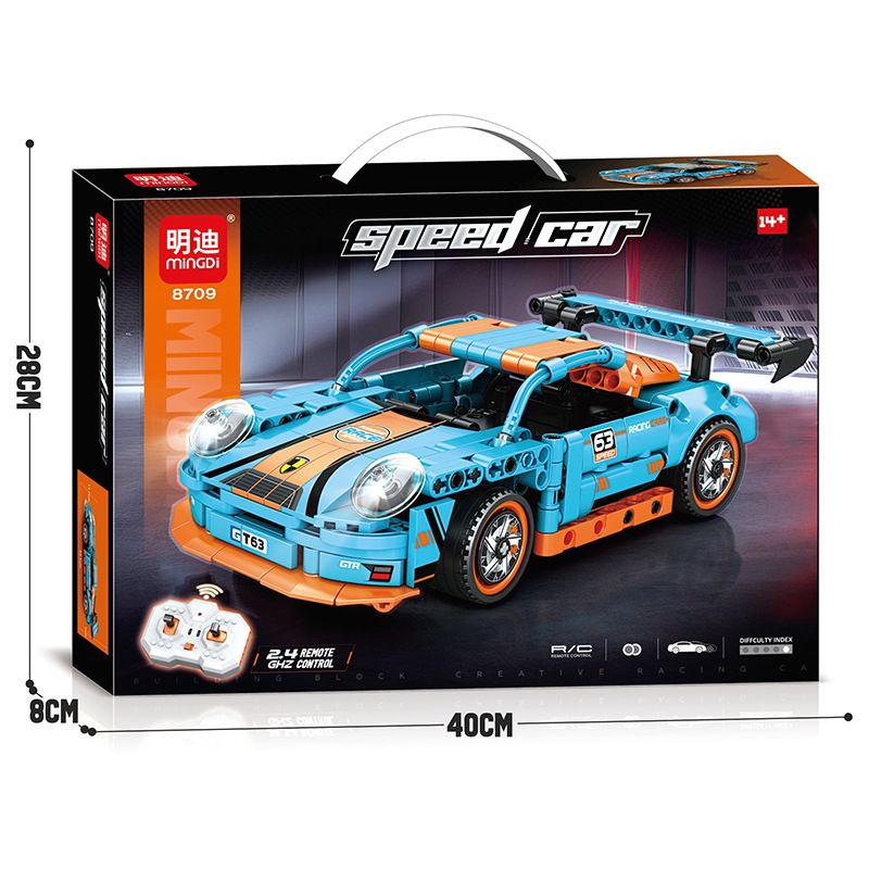 MINGDI LEIBAO 8709 XE THỂ THAO MÀU XANH ĐIỀU KHIỂN TỪ bộ đồ chơi xếp lắp ráp ghép mô hình Technic Kỹ Thuật Công Nghệ Cao Mô Hình Phương Tiện