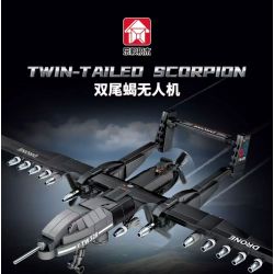 LE YI 66067 MÁY BAY KHÔNG NGƯỜI LÁI BỌ CẠP ĐUÔI ĐÔI bộ đồ chơi xếp lắp ráp ghép mô hình Military Army TWIN-TAILED SCORPION Quân Sự Bộ Đội 536 khối