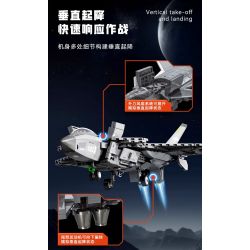 SEMBO 202267 MỘT QUỐC GIA HÙNG MẠNH MÁY BAY CHIẾN ĐẤU CẤT CÁNH VÀ HẠ THẲNG ĐỨNG bộ đồ chơi xếp lắp ráp ghép mô hình Military Army VERTICAL TAKEOFF AND LANDING AIRCRAFT Quân Sự Bộ Đội 625 khối