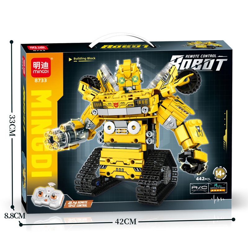 MINGDI LEIBAO 8733 ROBOT ĐIỀU KHIỂN TỪ XA 2.4G BUMBLEBEE bộ đồ chơi xếp lắp ráp ghép mô hình Technic Kỹ Thuật Công Nghệ Cao Mô Hình Phương Tiện 442 khối