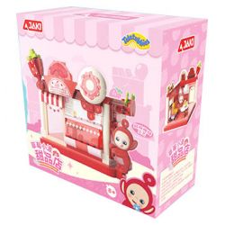 JAKI HK508 CẢNH PHỐ HOA QUẢ CỦA TELETUBBIES CỬA HÀNG TRÁNG MIỆNG DÂU XIAOBO bộ đồ chơi xếp lắp ráp ghép mô hình Movie & Game Phim Và Trò Chơi