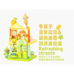 JAKI HK508 CẢNH PHỐ HOA QUẢ CỦA TELETUBBIES CỬA HÀNG TRÁNG MIỆNG DÂU XIAOBO bộ đồ chơi xếp lắp ráp ghép mô hình Movie & Game Phim Và Trò Chơi