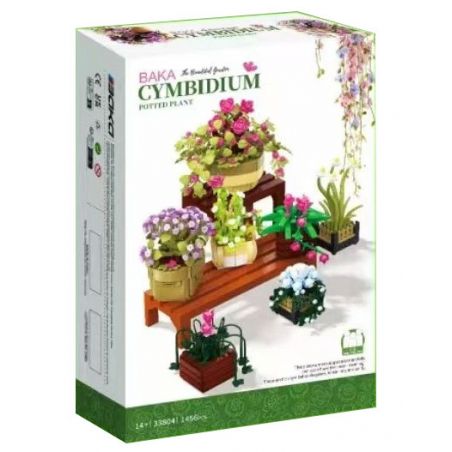 BAKA TECHNOLOGY 33804 CHẬU CÂY PHONG LAN bộ đồ chơi xếp lắp ráp ghép mô hình Creator CYMBIDIUM POTTED PLANT Sáng Tạo 1456 khối