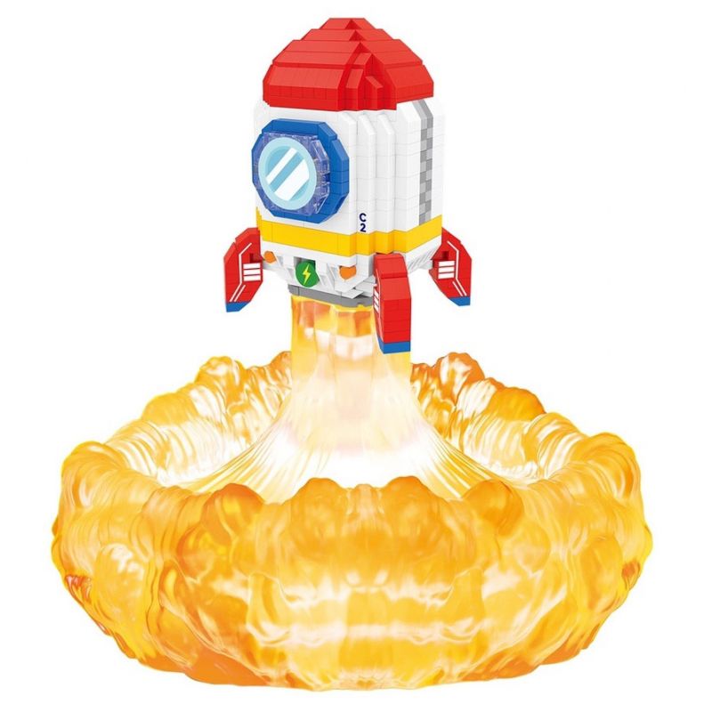 GOQI GQ-3050 3050 GQ3050 ĐÈN NGỦ TÊN LỬA bộ đồ chơi xếp lắp ráp ghép mô hình 528 khối