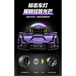 GULY 10635 SIÊU XE LAMBORGHINI PURPLE BULL 1:8 tỷ lệ 1:8 bộ đồ chơi xếp lắp ráp ghép mô hình Technic Kỹ Thuật Công Nghệ Cao Mô Hình Phương Tiện 3654 khối