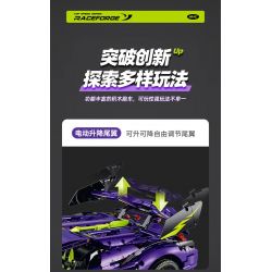 GULY 10635 SIÊU XE LAMBORGHINI PURPLE BULL 1:8 tỷ lệ 1:8 bộ đồ chơi xếp lắp ráp ghép mô hình Technic Kỹ Thuật Công Nghệ Cao Mô Hình Phương Tiện 3654 khối