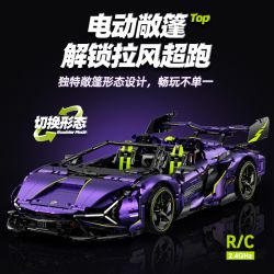GULY 10635 SIÊU XE LAMBORGHINI PURPLE BULL 1:8 tỷ lệ 1:8 bộ đồ chơi xếp lắp ráp ghép mô hình Technic Kỹ Thuật Công Nghệ Cao Mô Hình Phương Tiện 3654 khối