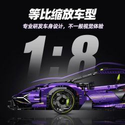 GULY 10635 SIÊU XE LAMBORGHINI PURPLE BULL 1:8 tỷ lệ 1:8 bộ đồ chơi xếp lắp ráp ghép mô hình Technic Kỹ Thuật Công Nghệ Cao Mô Hình Phương Tiện 3654 khối