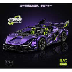 GULY 10635 SIÊU XE LAMBORGHINI PURPLE BULL 1:8 tỷ lệ 1:8 bộ đồ chơi xếp lắp ráp ghép mô hình Technic Kỹ Thuật Công Nghệ Cao Mô Hình Phương Tiện 3654 khối
