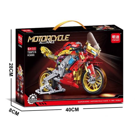MINGDI LEIBAO K3085 3085 THÉP ANH HÙNG XE MÁY bộ đồ chơi xếp lắp ráp ghép mô hình Technic Kỹ Thuật Công Nghệ Cao Mô Hình Phương Tiện 789 khối