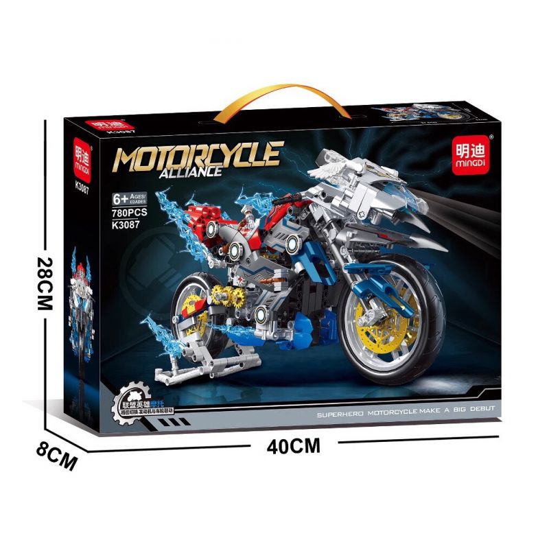 MINGDI LEIBAO K3087 3087 LIÊN MINH HUYỀN THOẠI XE MÁY bộ đồ chơi xếp lắp ráp ghép mô hình Technic Kỹ Thuật Công Nghệ Cao Mô Hình Phương Tiện 780 khối