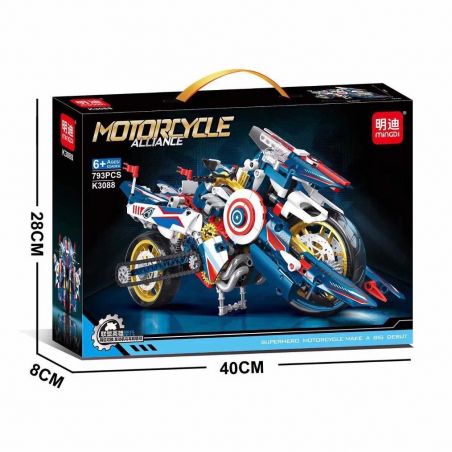 MINGDI LEIBAO K3088 3088 THUYỀN TRƯỞNG ANH HÙNG XE MÁY bộ đồ chơi xếp lắp ráp ghép mô hình Technic Kỹ Thuật Công Nghệ Cao Mô Hình Phương Tiện 793 khối